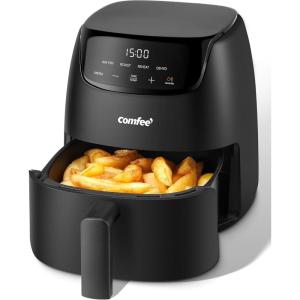 imageCOMFEE 22 Quart Compact Digital Air Fryer with Touch Screen 360Degrees Hot Air Circulation Ceramic Basket and 4 Cooking Presets